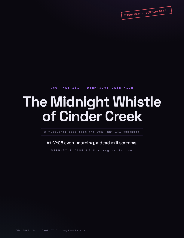 The Midnight Whistle of Cinder Creek — case file cover