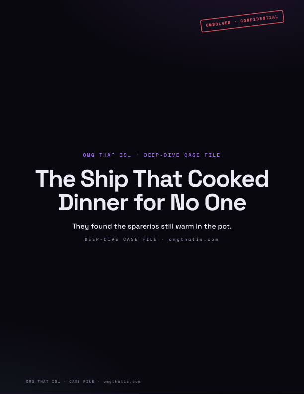 The Ship That Cooked Dinner for No One — case file cover